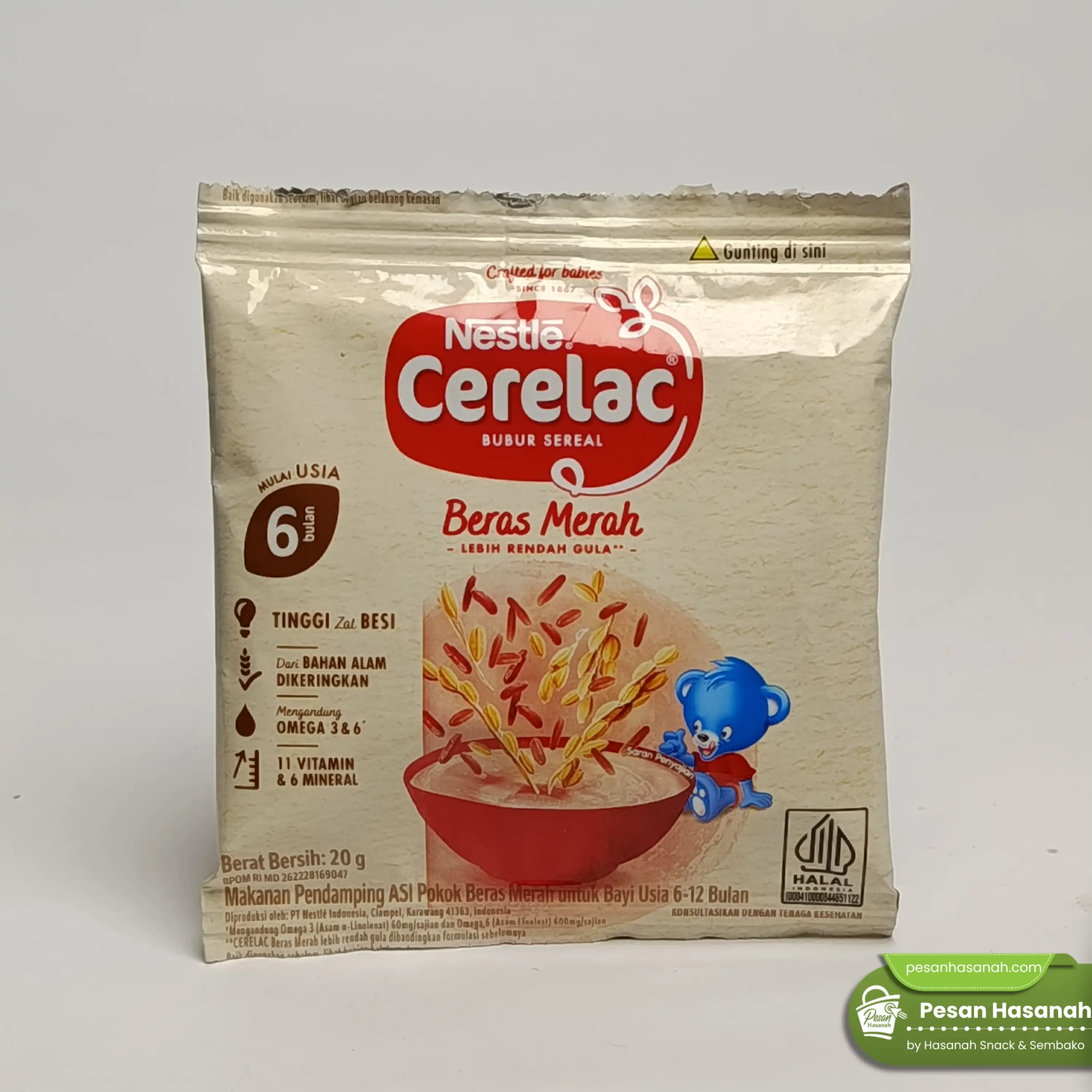 Bubur Sereal Nestle Cerelac Beras Merah 20 G