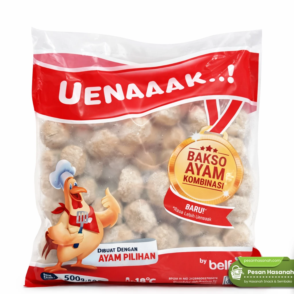 Belfoods Uenaaak Baso Ayam 500 G / 50 Pcs