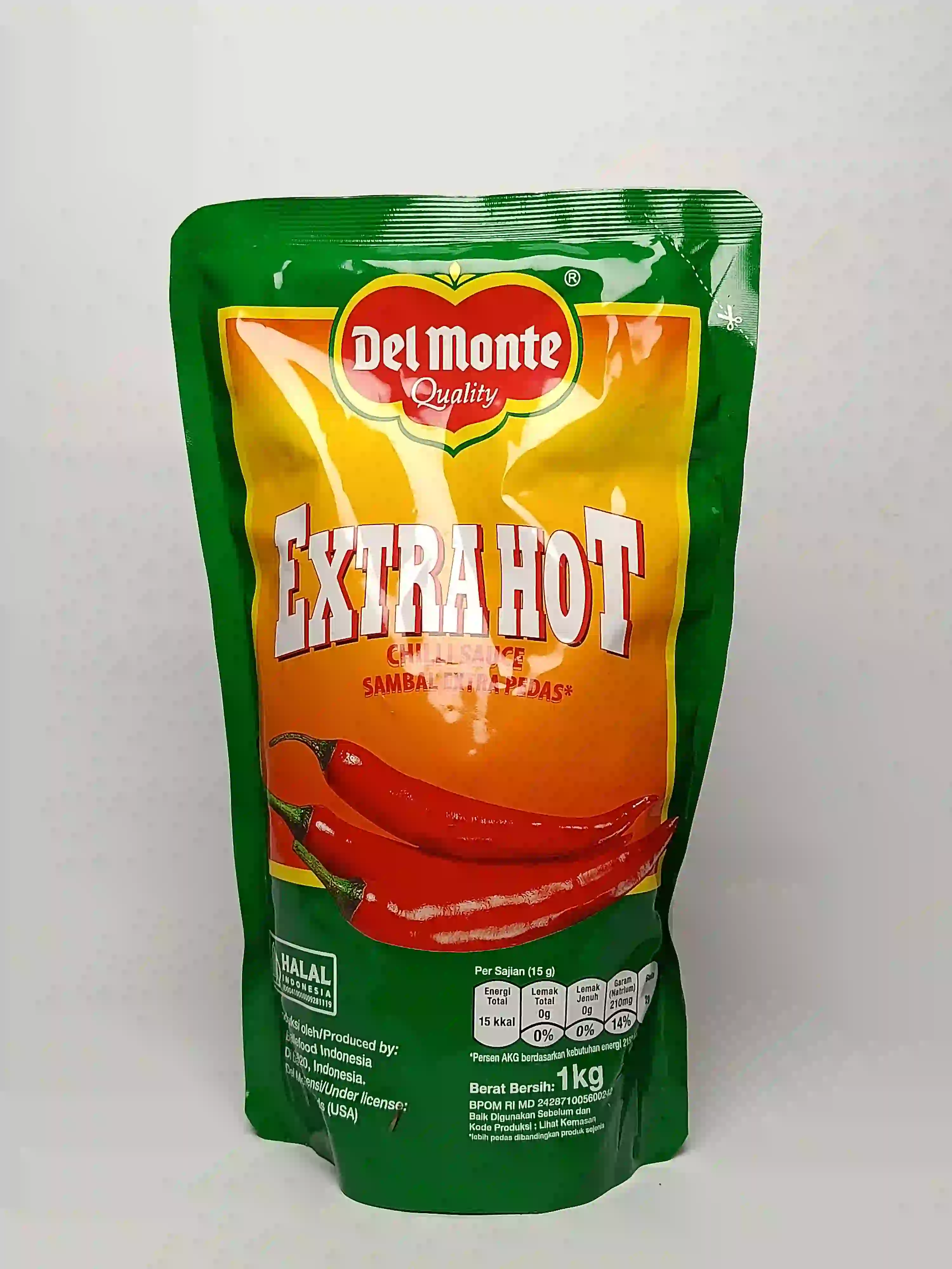 Saus Delmonte Extra Hot 1kg Pouch